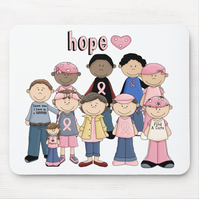 Mousepad Fita cor-de-rosa da esperança (Frente)