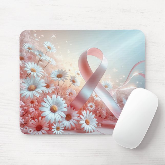 Mousepad Fita Cor-De-Rosa E Visitas Brancas (Com mouse)