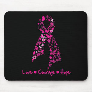 Mousepad Fita da borboleta da esperança da coragem do amor