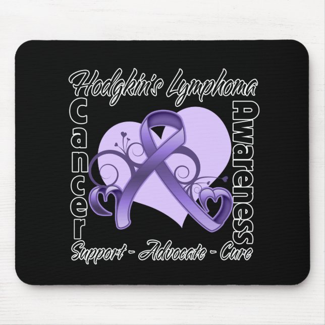 Mousepad Fita do Coração - Consciência do Linfoma Hodgkins (Frente)