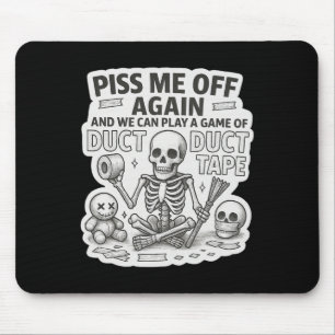 Mousepad Fita Duct Skeleton Engraçado Halloween Sarcástico