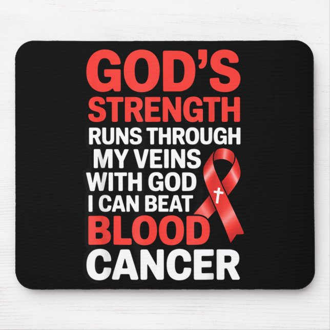 Mousepad fita guerreiro linfoma sangue força de Deus (Frente)