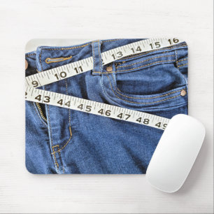 Mousepad Fita Métrica em Jeans Azul