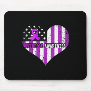 Mousepad Fita Roxa de Conscientização sobre Dependência Quí
