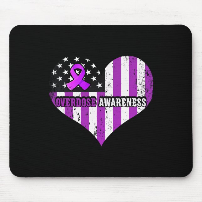 Mousepad Fita Roxa de Conscientização sobre Dependência Quí (Frente)