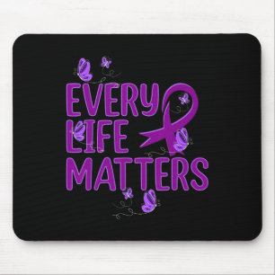 Mousepad Fita Roxa de Conscientização sobre Superose Vício 