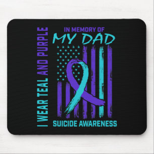 Mousepad Fita Roxa Teal Em Memória Do Suicídio Do Pai Aware