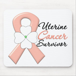 Mousepad Fita uterina da flor do sobrevivente de câncer