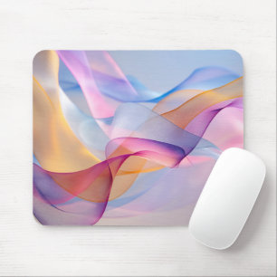 Mousepad Fitas Coloridas Fluindo Abstratas