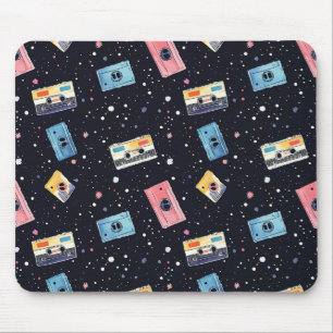 Mousepad Fitas de Cassete Retro no Espaço Cósmico