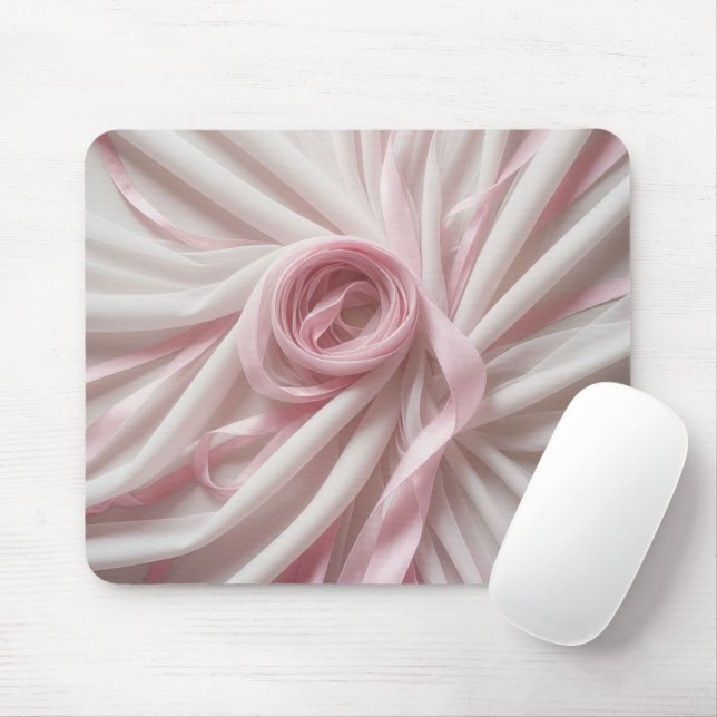 Mousepad Fitas Rosa Com Tela Branca (Com mouse)