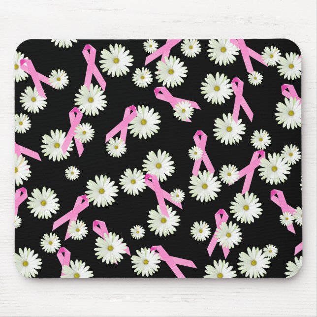 Mousepad Fitas Rosa de Consciência do Cancer da Mama (Frente)