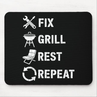 Mousepad Fix Grill Rest Repeat Handyman BBQ Dad Life 5