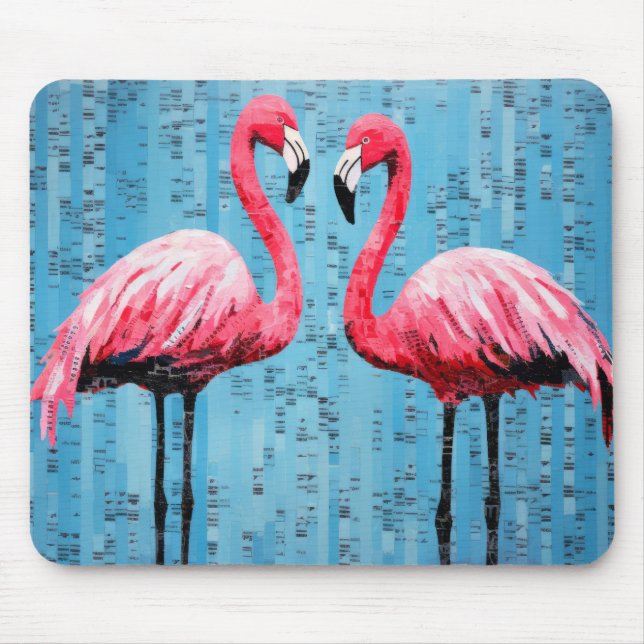 Mousepad Flamingo Animal Bird Art Decaint (Frente)