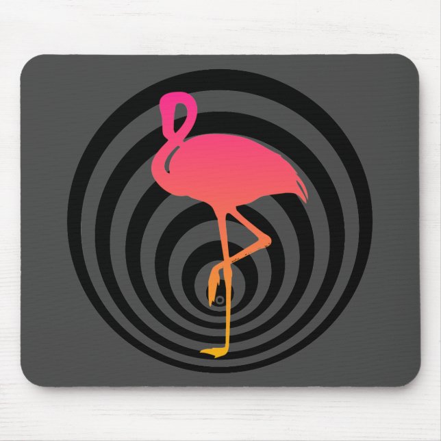 Mousepad Flamingo bonito nos círculos (Frente)