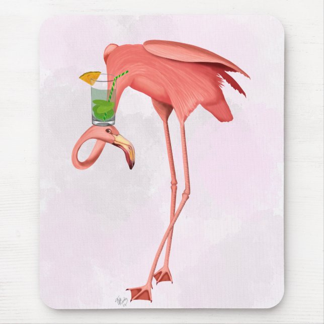 Mousepad Flamingo com coquetel (Frente)