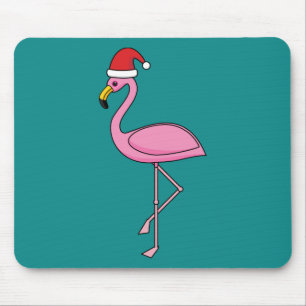 Mousepad Flamingo de Natal com Santa Hat