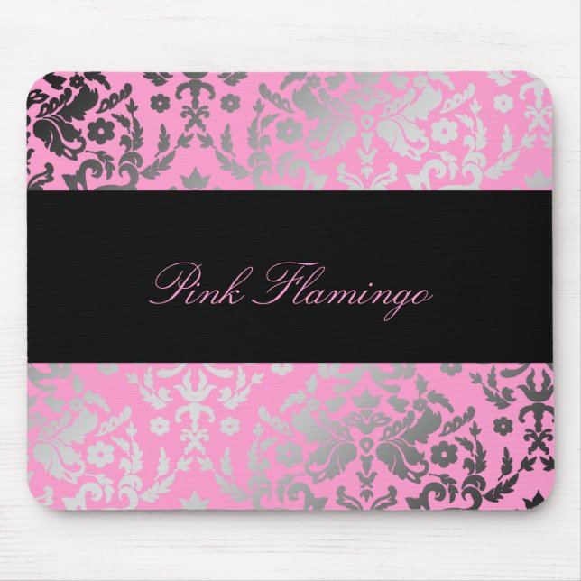Mousepad flamingo do rosa do damasco 311-Dazzling (Frente)