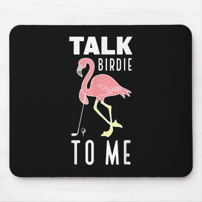 Mousepad Flamingo Jogando Golf Fala Birdie Comigo Golfing F (Frente)