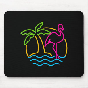 Mousepad Flamingo Nk Neon Retro Vintage Miami dos Anos 80