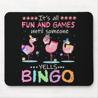 Mousepad Flamingo Rosa Bingo Engraçado Arte de Presente