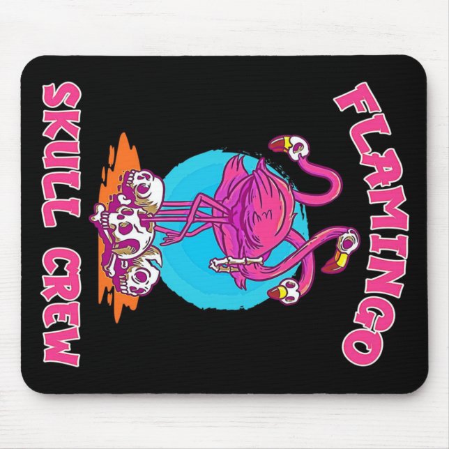 Mousepad Flamingo Skull Crew Halloween | Amantes Flamingo (Frente)