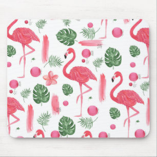 Mousepad Flamingo tropical da aguarela cor-de-rosa