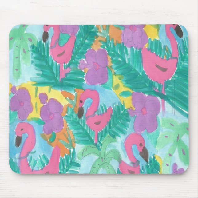 Mousepad Flamingo Tropical Jungle Patterno (Frente)
