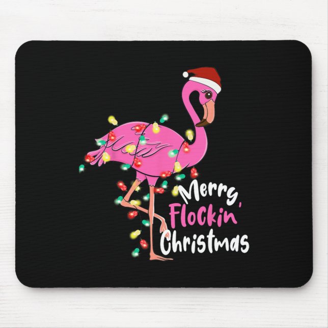 Mousepad Flamingo Xmas de feliz (Frente)