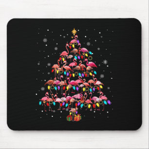 Mousepad Flamingos Natal Árvore X mas Luzes Papais noeis El