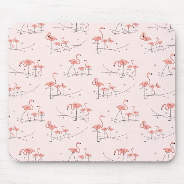 Mousepad Flamingos - Placa multimouse rosa (Frente)