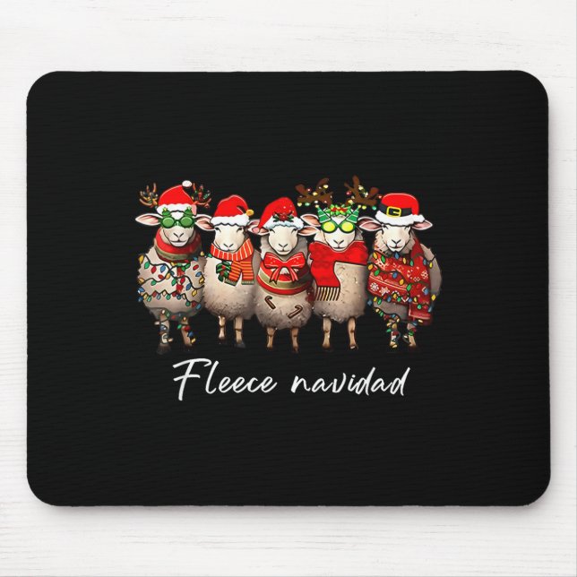Mousepad Fleece Navidad Christmas Spanish Sheep Santa Sheep (Frente)