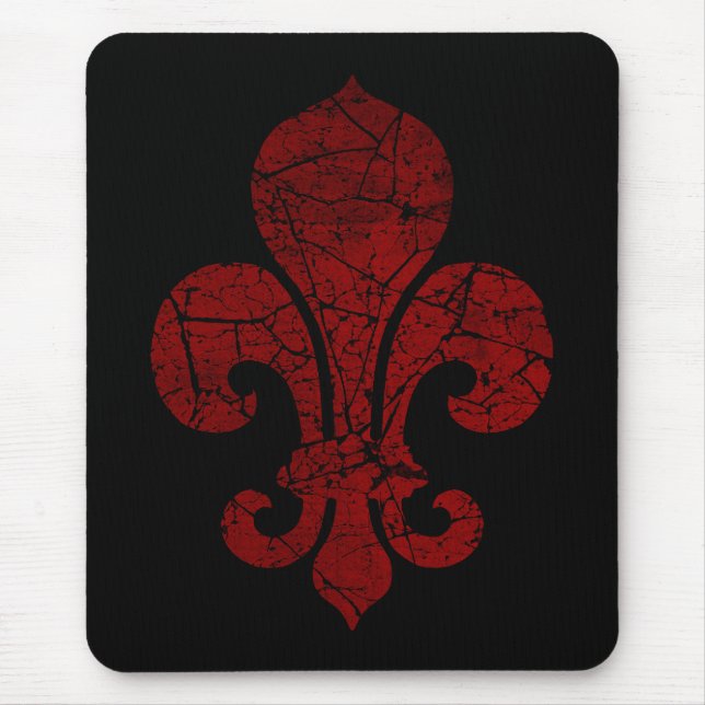 Mousepad fleur-de-lis-cracked_red (Frente)