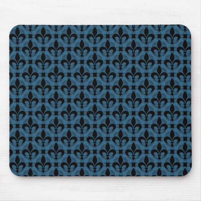 Mousepad Fleur de lis Mousepad, Rico azul elétrico (Frente)