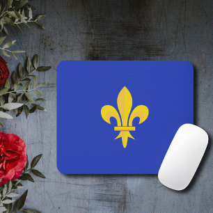 Mousepad Fleur de Lis na plataforma real do rato azul