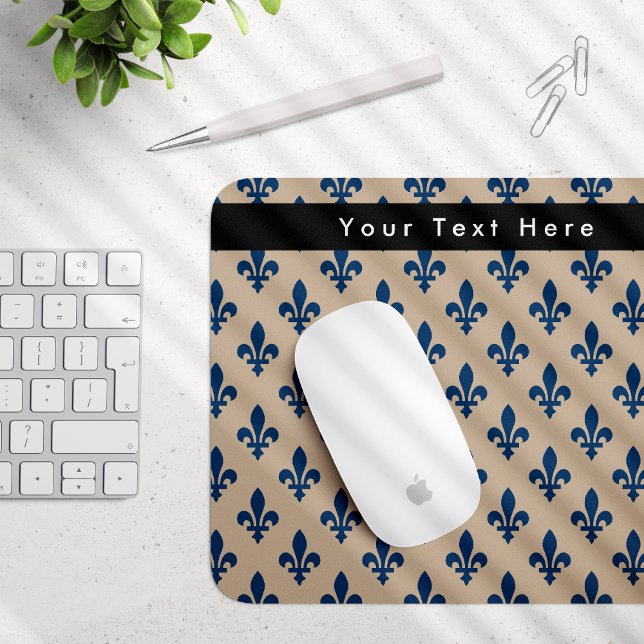 Mousepad Fleur de Lis Pattern, Francês, Real, Azul Marinho (Criador carregado)