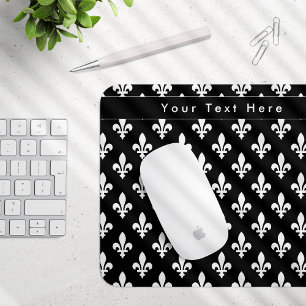 Mousepad Fleur de Lis Pattern, Francês, Real, Branco
