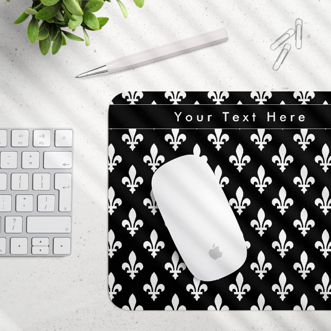 Mousepad Fleur de Lis Pattern, Francês, Real, Branco (Criador carregado)