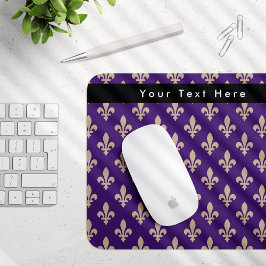 Mousepad Fleur de Lis Pattern, Francês, Real, Creme, Roxo