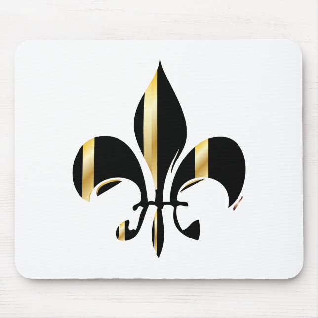 Mousepad Fleur de Lis, preto e Dourado (Frente)
