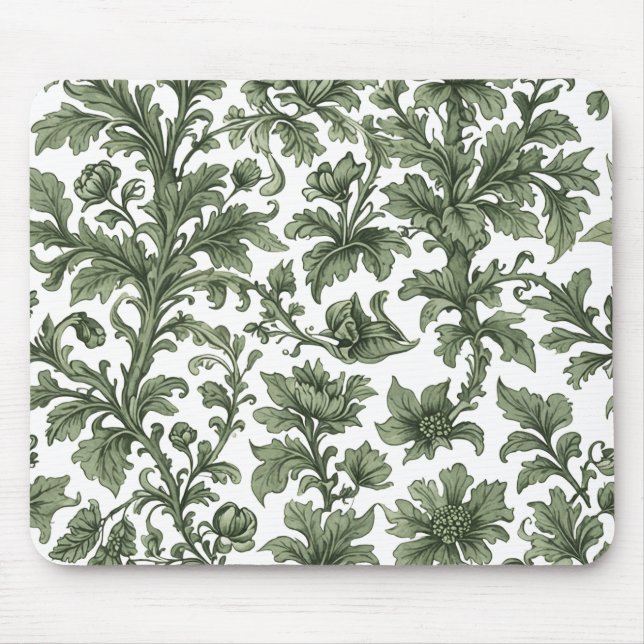 Mousepad Fleurs et feuilles vertes (Frente)