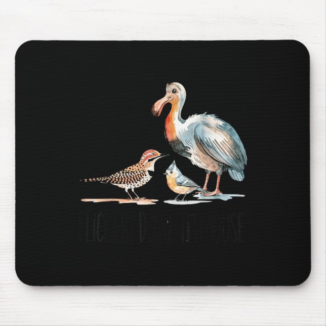 Mousepad Flicker Dodo Titmouse Roupa Bird Nerd Willife B (Frente)