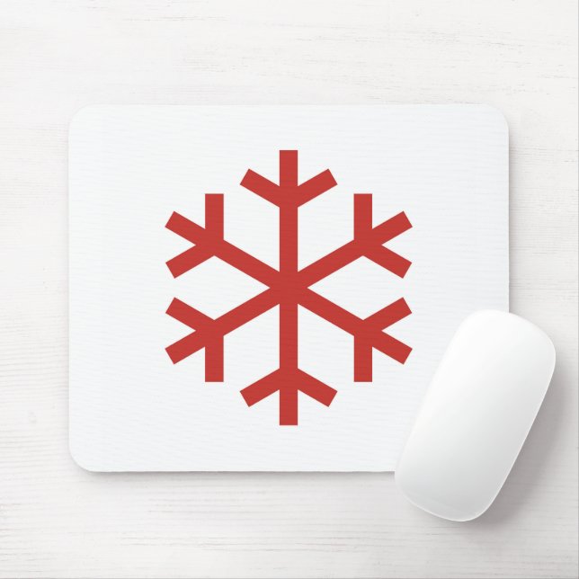 Mousepad Floco de neve de Natal Vermelho (Com mouse)