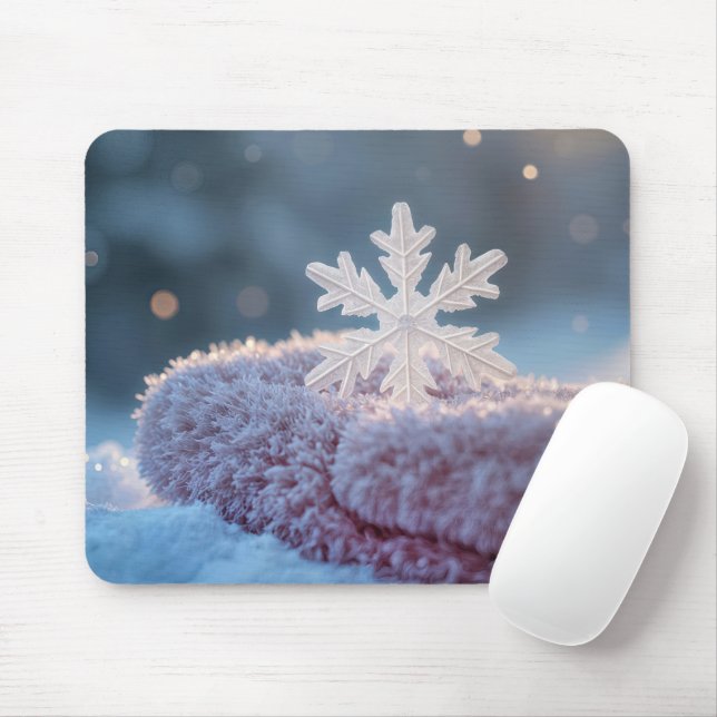 Mousepad Floco de Neve em uma Luvinha Rosa (Com mouse)