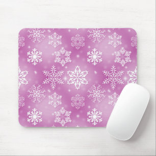 Mousepad Flocos de neve a rosa