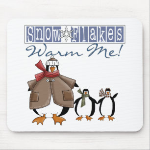 Mousepad Flocos de neve aquecem-me Camisetas de Natal e pre