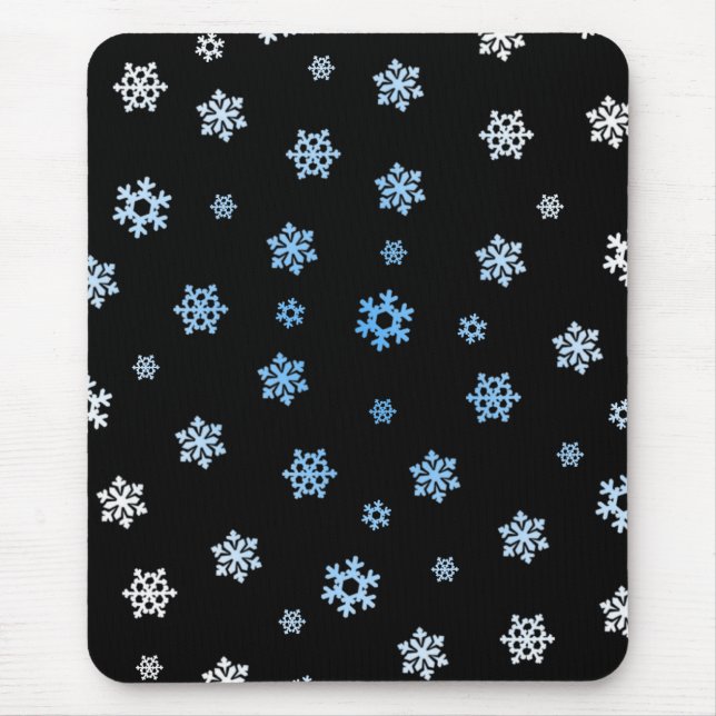 Mousepad Flocos de neve (Azul e Branco) (Frente)