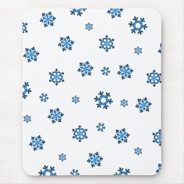 Mousepad Flocos de neve (Azul e Preto) (Frente)