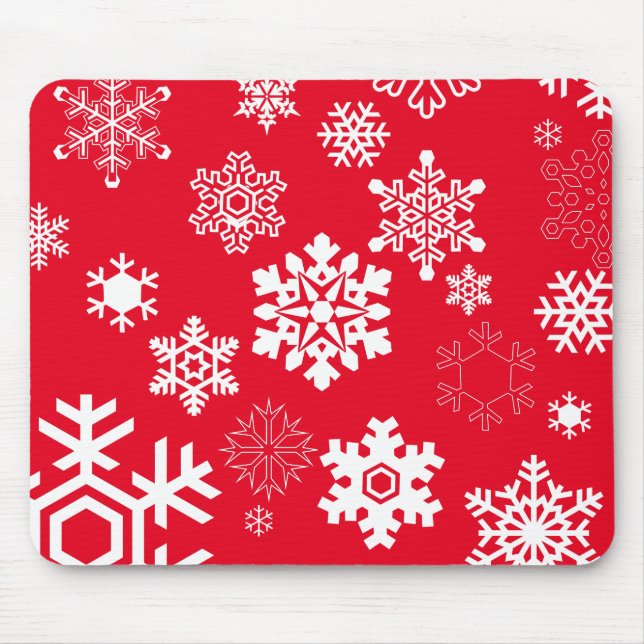 Mousepad Flocos de neve brancos - Cor de fundo personalizáv (Frente)
