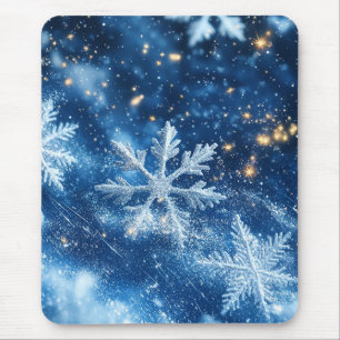 Mousepad Flocos de Neve Cintilantes Glitter Natal de Invern